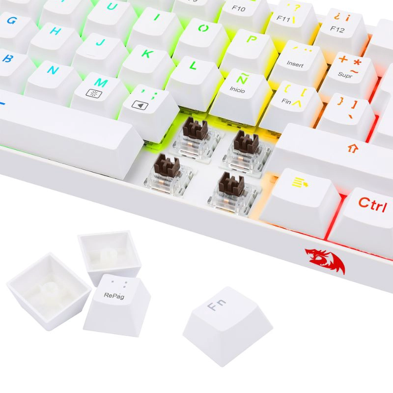 TECLADO MECÁNICO REDRAGON DRAGONBORN K630W-RGB-SP - BLANCO - 8