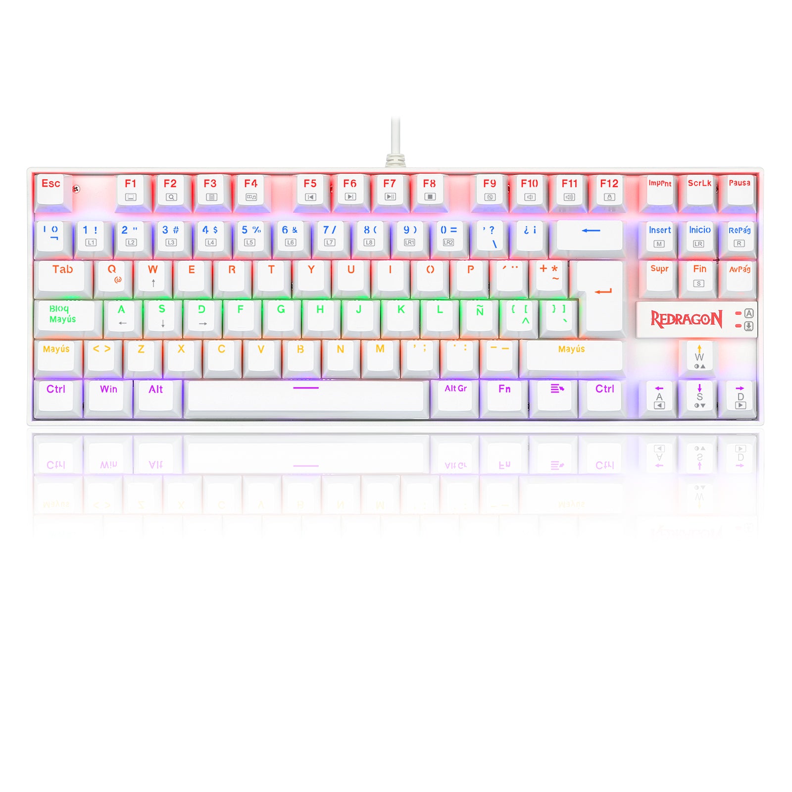 Teclado Gamer KUMARA 2 K552R-SP Rainbow Switch Red Blanco - 1