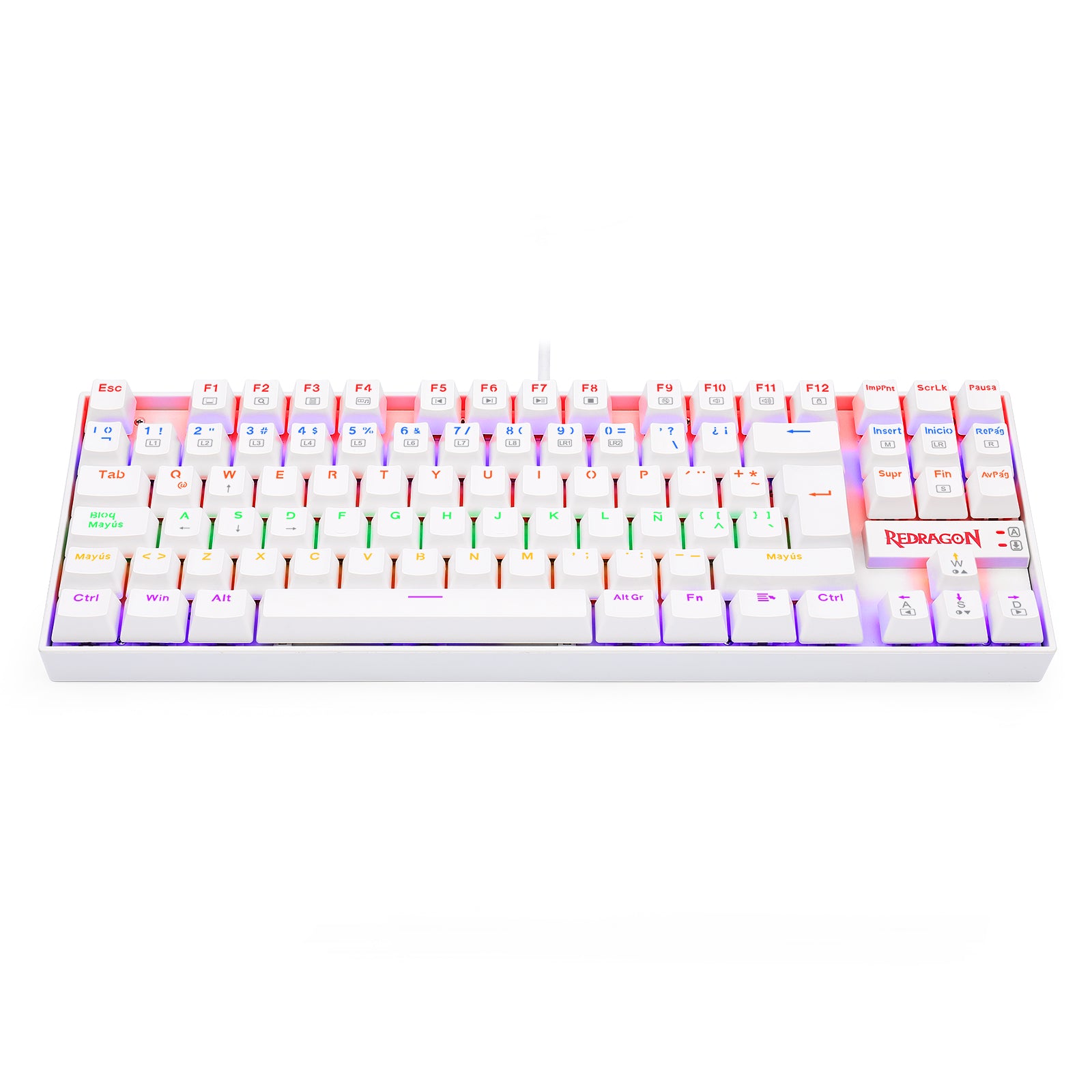 Teclado Gamer KUMARA 2 K552R-SP Rainbow Switch Red Blanco - 4