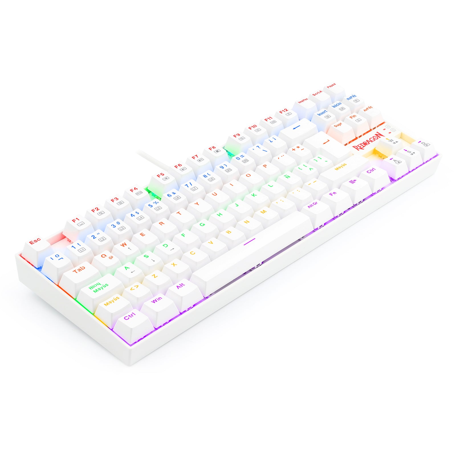 Teclado Gamer KUMARA 2 K552R-SP Rainbow Switch Red Blanco - 6