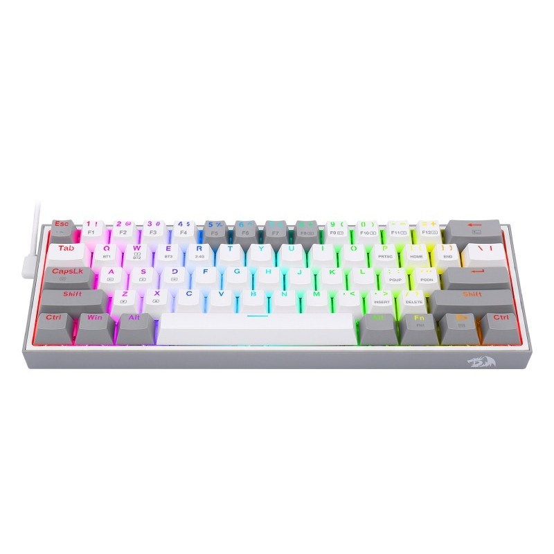 TECLADO MECÁNICO REDRAGON K616-RGB WG SP FIZZ PRO - BLANCO/GRIS - 1