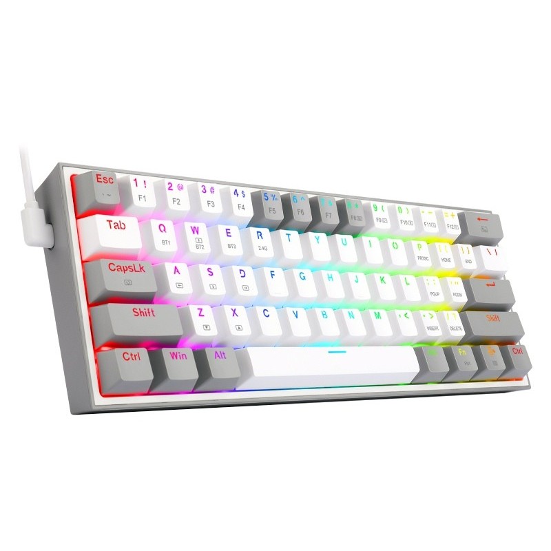 TECLADO MECÁNICO REDRAGON K616-RGB WG SP FIZZ PRO - BLANCO/GRIS - 3