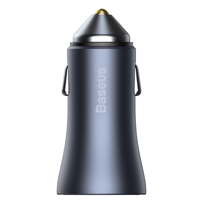 CARGADOR DUAL AUTOMÓVIL BASEUS U+C 40W (CABLE C-L) - GRIS - 7