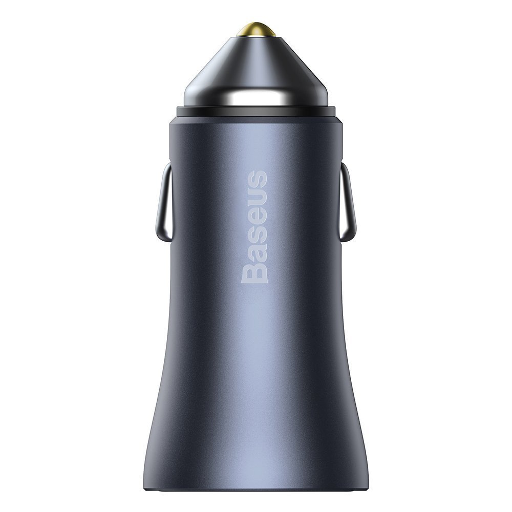 CARGADOR DUAL AUTOMÓVIL BASEUS U+C 40W (CABLE USB-C) - GRIS - 6