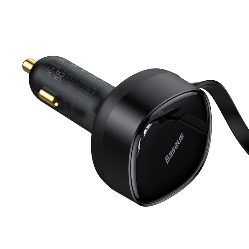 Cargador Rápido para Auto Baseus 2 en 1 USB C y Lightning 30W Negro - 7