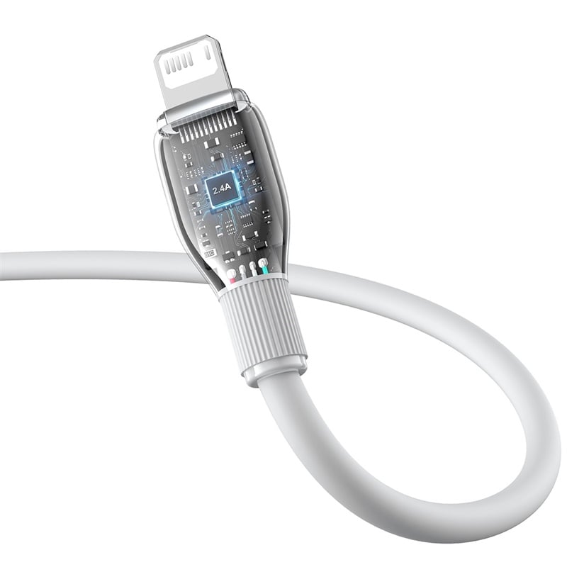 CABLE DE CARGA BASEUS USB A LIGHTNING IPHONE DE 1,2M - BLANCO - 4