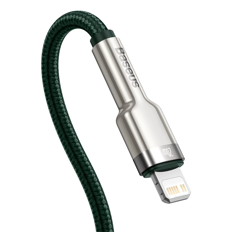 CABLE CARGA RÁPIDA METÁLICO BASEUS TIPO-C A LIGHTNING DE 1M 20W VERDE - 5