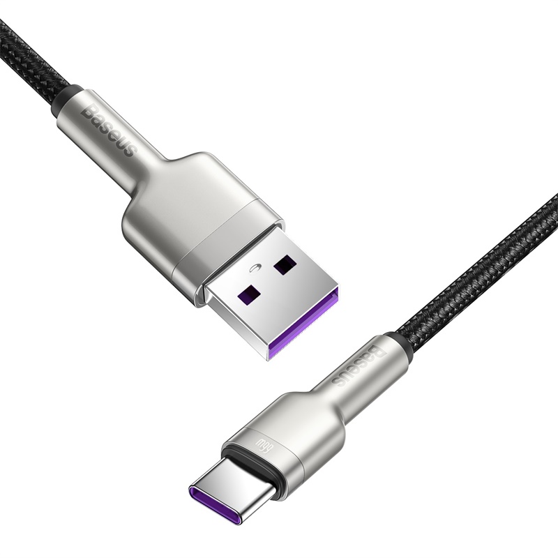 CABLE CARGA RÁPIDA METÁLICO BASEUS USB A TIPO-C DE 1M 66W NEGRO - 5