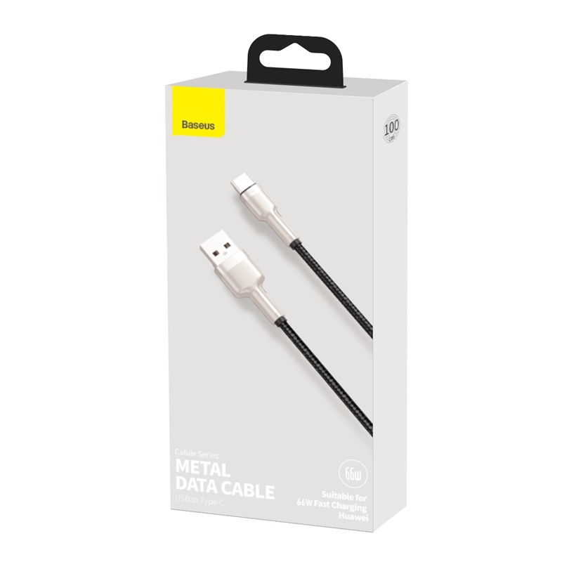 CABLE CARGA RÁPIDA METÁLICO BASEUS USB A TIPO-C DE 1M 66W NEGRO - 7
