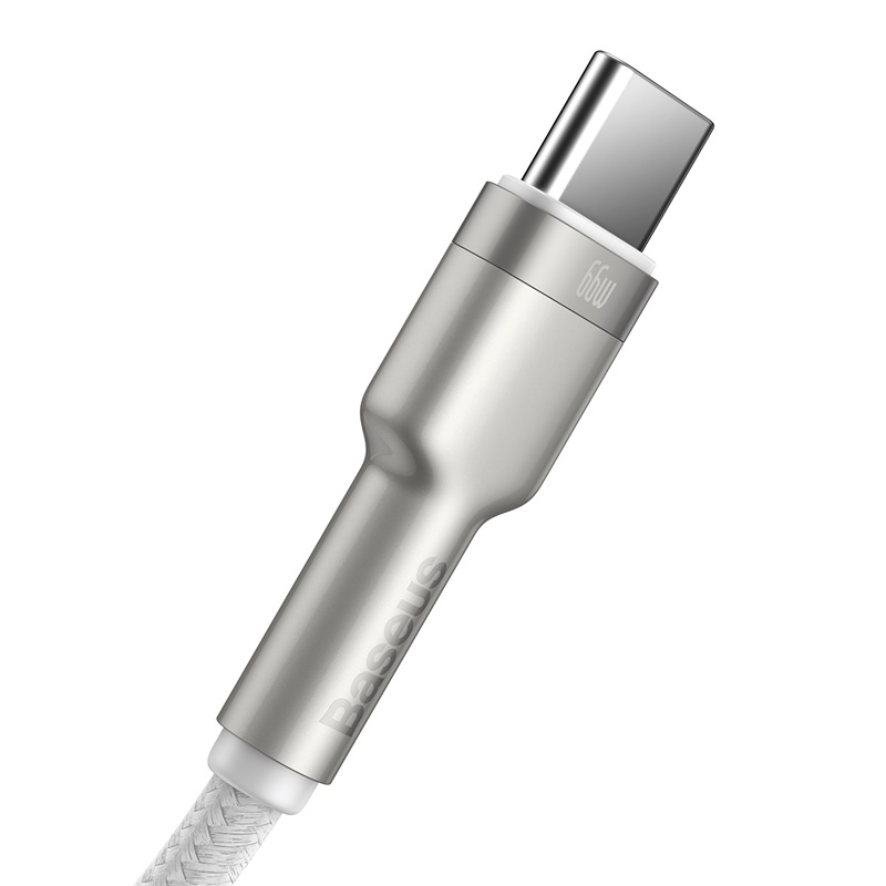 CABLE CARGA RÁPIDA METÁLICO BASEUS USB A TIPO-C DE 1M 66W BLANCO - 4