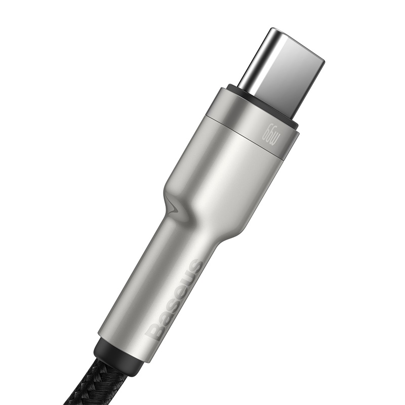 CABLE CARGA RÁPIDA METÁLICO BASEUS USB A TIPO-C DE 25 CM 66W NEGRO - 4