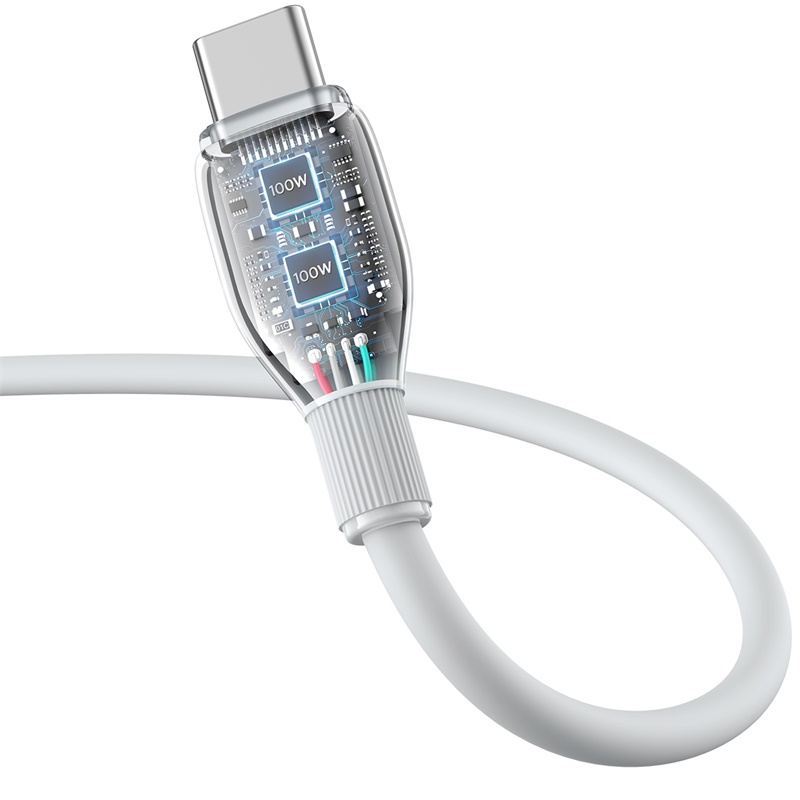 CABLE DE CARGA RÁPIDA BASEUS TIPO-C A TIPO-C DE 1,2M - 100W BLANCO - 5