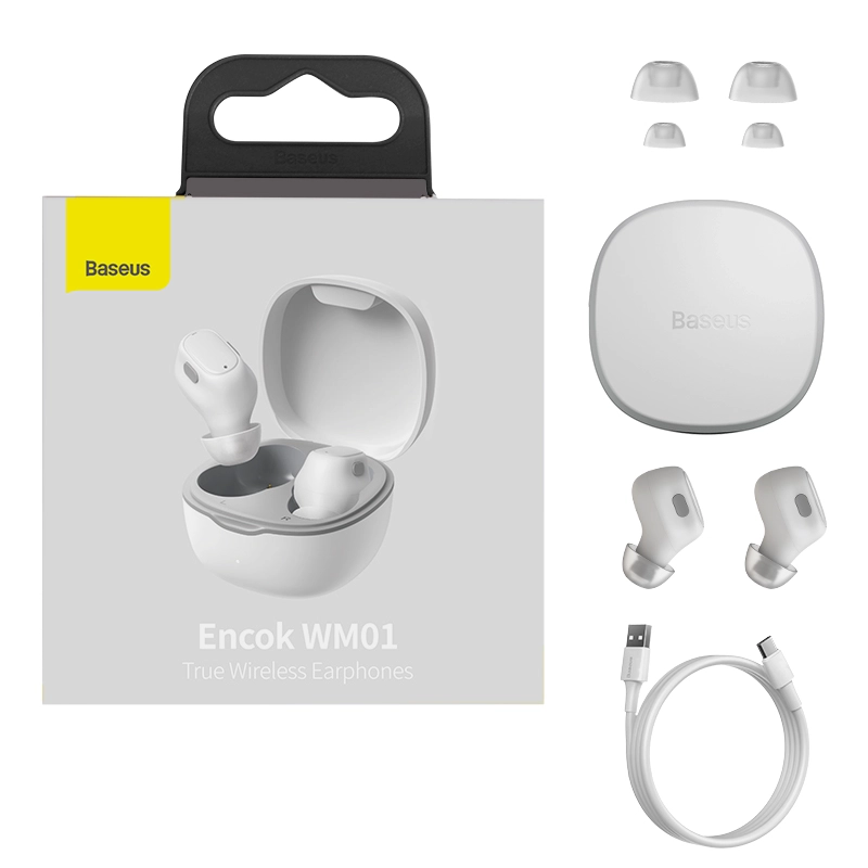 AUDÍFONOS BASEUS TRUE WIRELESS NGTW240002 ENCOK WM01 BLUETOOTH BLANCO - 5