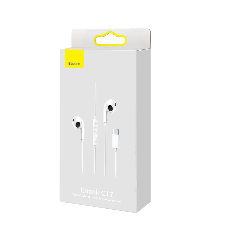 AUDÍFONOS BASEUS IN EAR NGCR010002 ENCOK C17 BLANCO CABLE CONECTOR TIPO C - 7