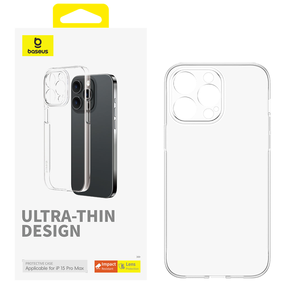 CARCASA IPHONE 15 PRO MAX BASEUS SERIES LUCENT TRANSPARENTE ULTRA DELGADA - 1