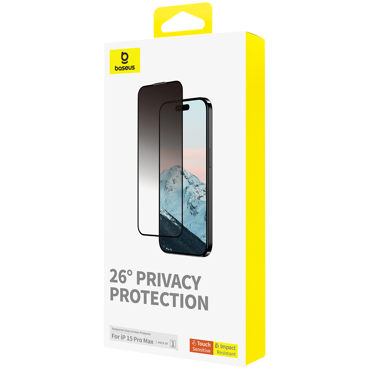 PROTECTOR IPHONE 15 PRO MAX BASEUS P60057405203-03 LÁMINA ANTI ESPÍA DIAMOND SERIES - 3
