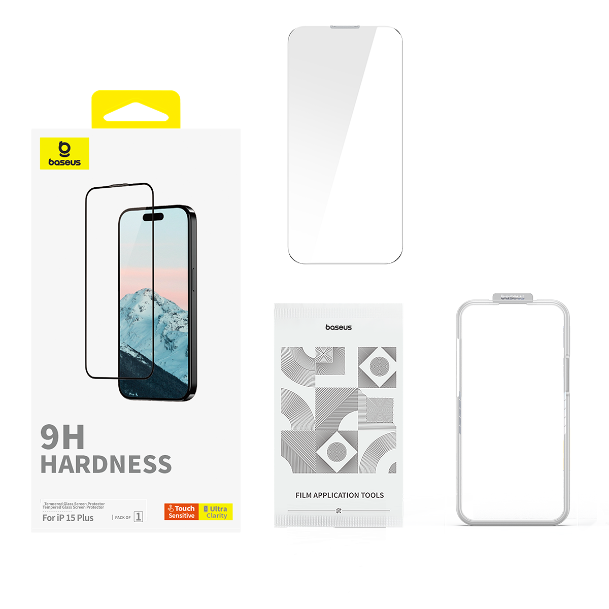 PROTECTOR IPHONE 15 PLUS BASEUS P60057404203-02 LÁMINA VIDRIO TEMPLADO DIAMOND SERIES - 2