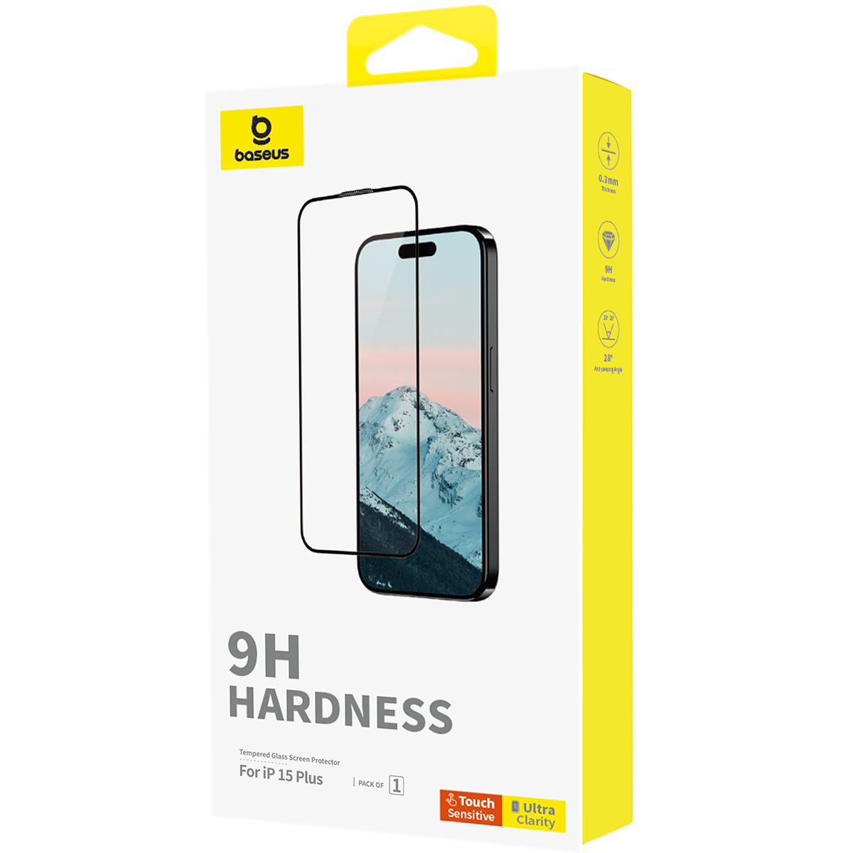 PROTECTOR IPHONE 15 PLUS BASEUS P60057404203-02 LÁMINA VIDRIO TEMPLADO DIAMOND SERIES - 3