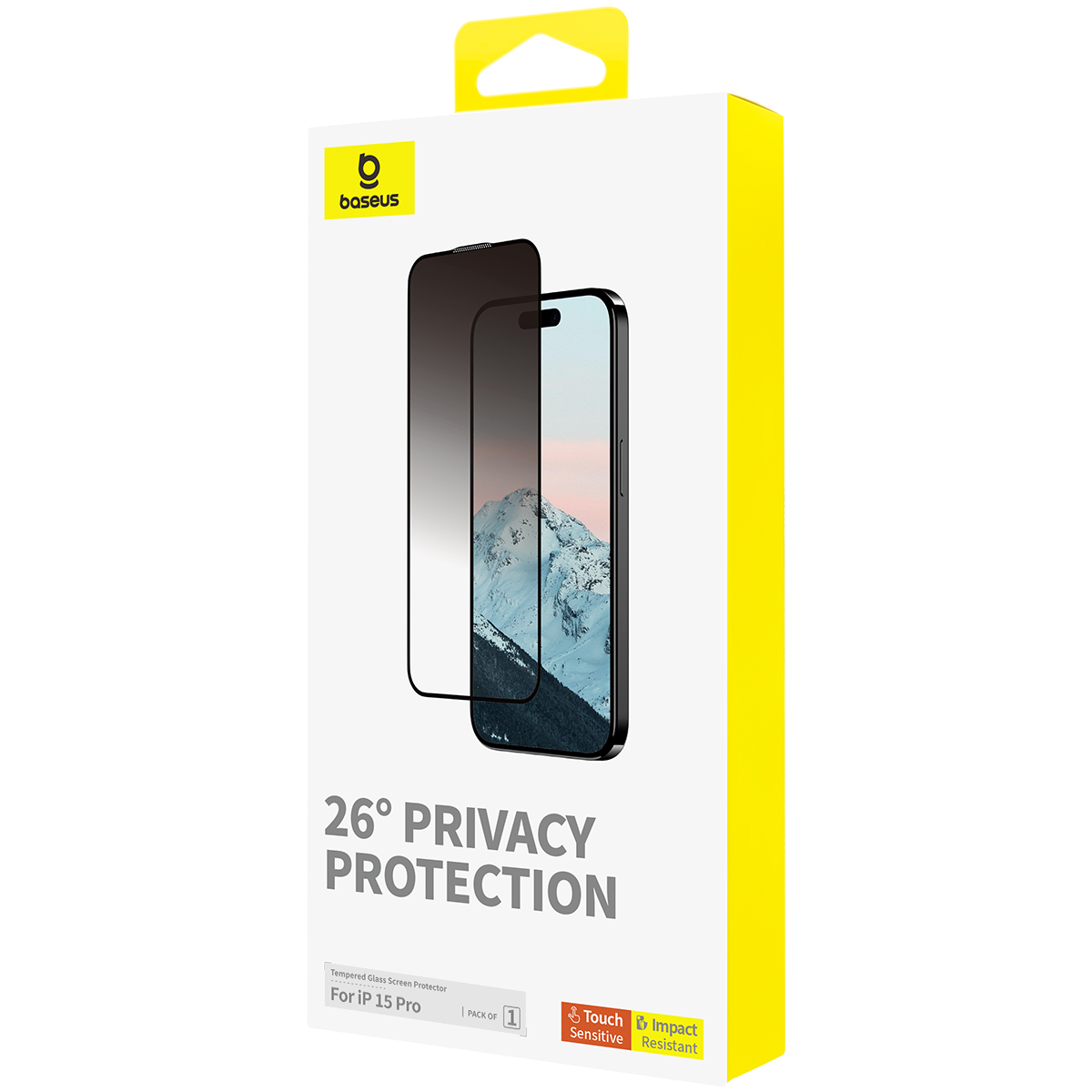 PROTECTOR IPHONE 15 PRO BASEUS P60057405203-01 LÁMINA ANTI ESPÍA DIAMOND SERIES - 3