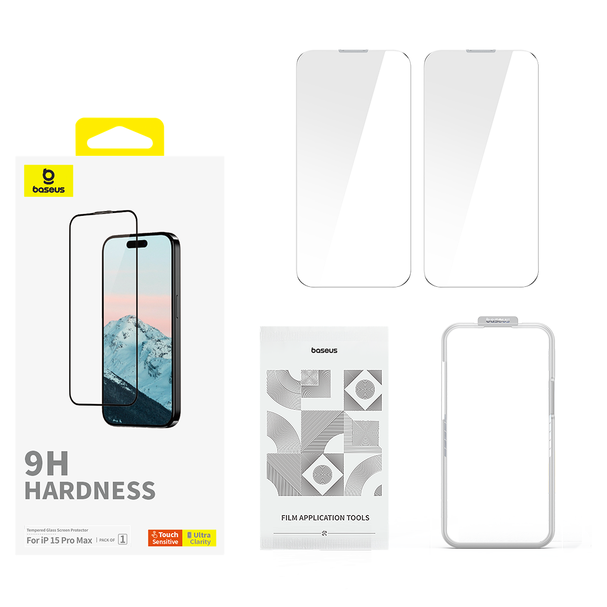 PROTECTOR IPHONE 15 PRO MAX BASEUS P60057404203-03 LÁMINA VIDRIO TEMPLADO DIAMOND SERIES - 2