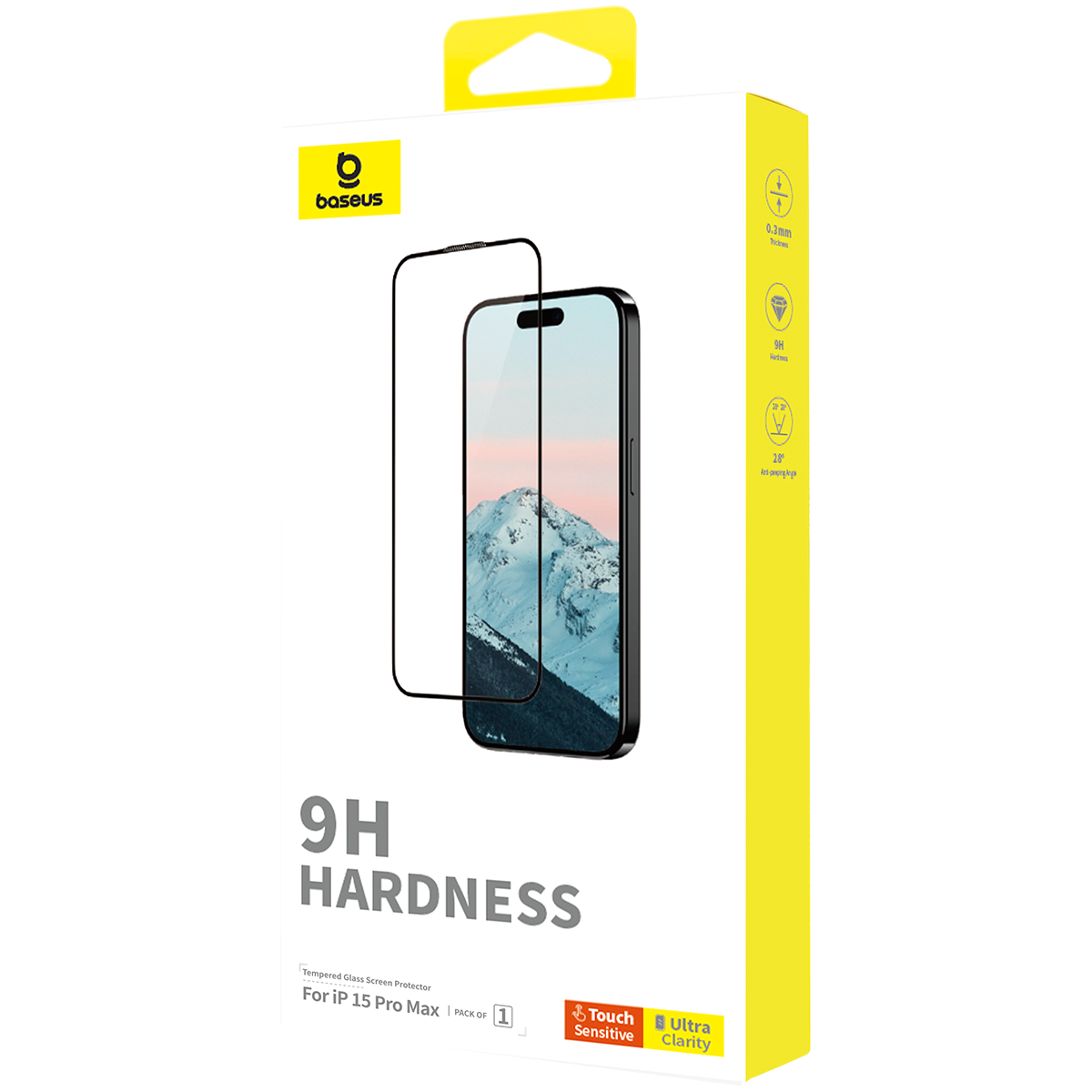 PROTECTOR IPHONE 15 PRO MAX BASEUS P60057404203-03 LÁMINA VIDRIO TEMPLADO DIAMOND SERIES - 3