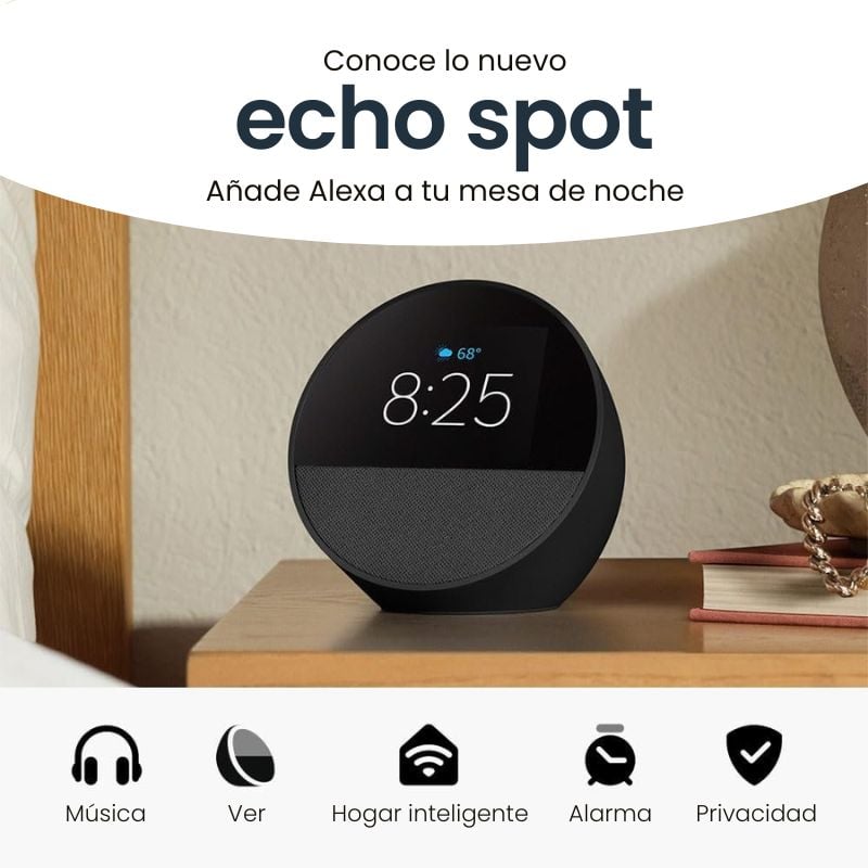 ALEXA ECHO SPOT AMAZON B0BFC7WQ6R (2024) NEGRO - 2