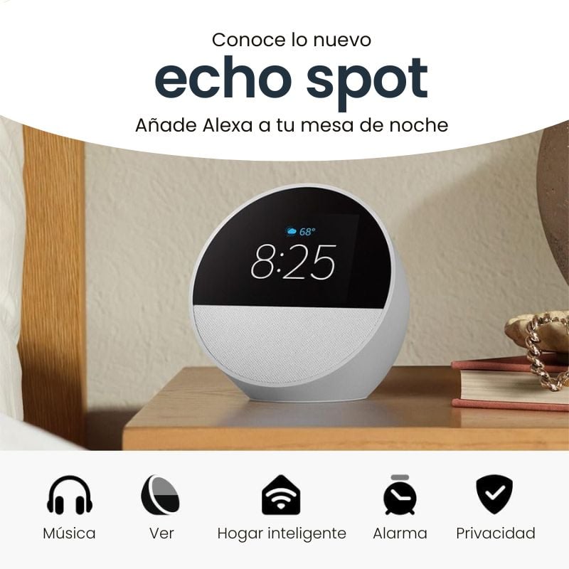 ALEXA ECHO SPOT AMAZON B0BFCBKXWL (2024) BLANCO - 2