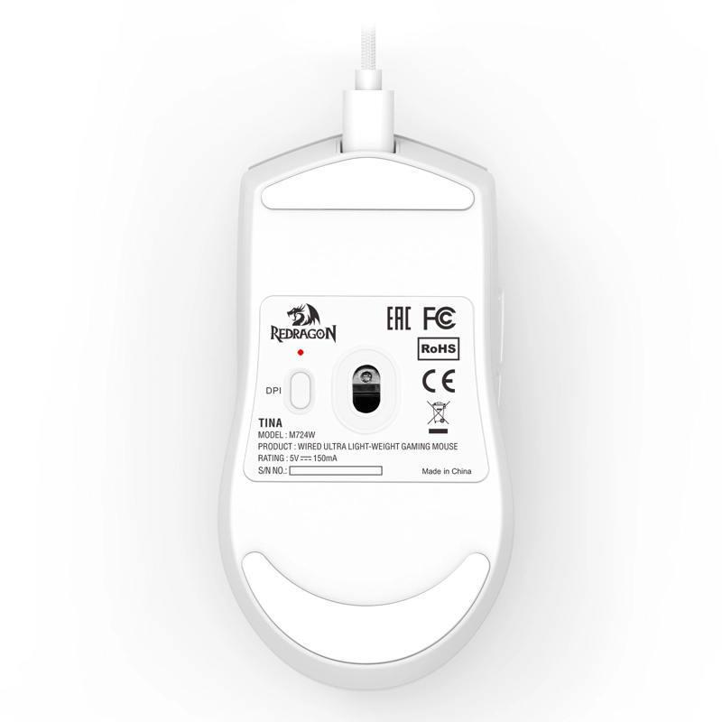 MOUSE GAMER REDRAGON KING M724W - BLANCO - 12