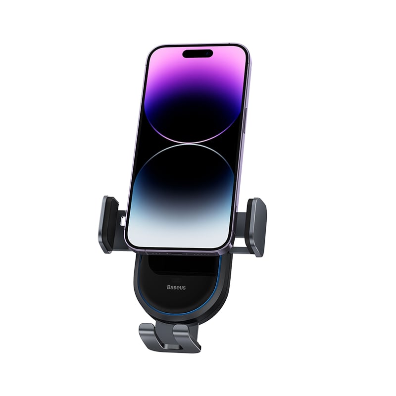 SOPORTE PARA AUTO CON CARGADOR INDUCTIVO 15W BASEUS LIGHTCHASER - NEGRO - 4
