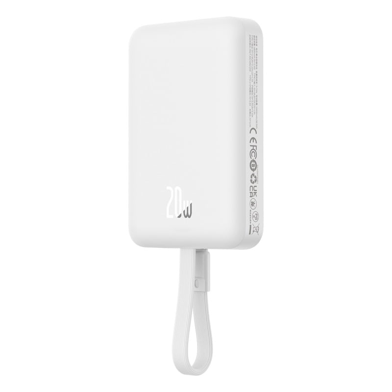 POWERBANK BASEUS MAGNÉTICO MINI 10000MAH 20W MAGSAFE - EDICIÓN LIGHTNING - BLANCO - 4