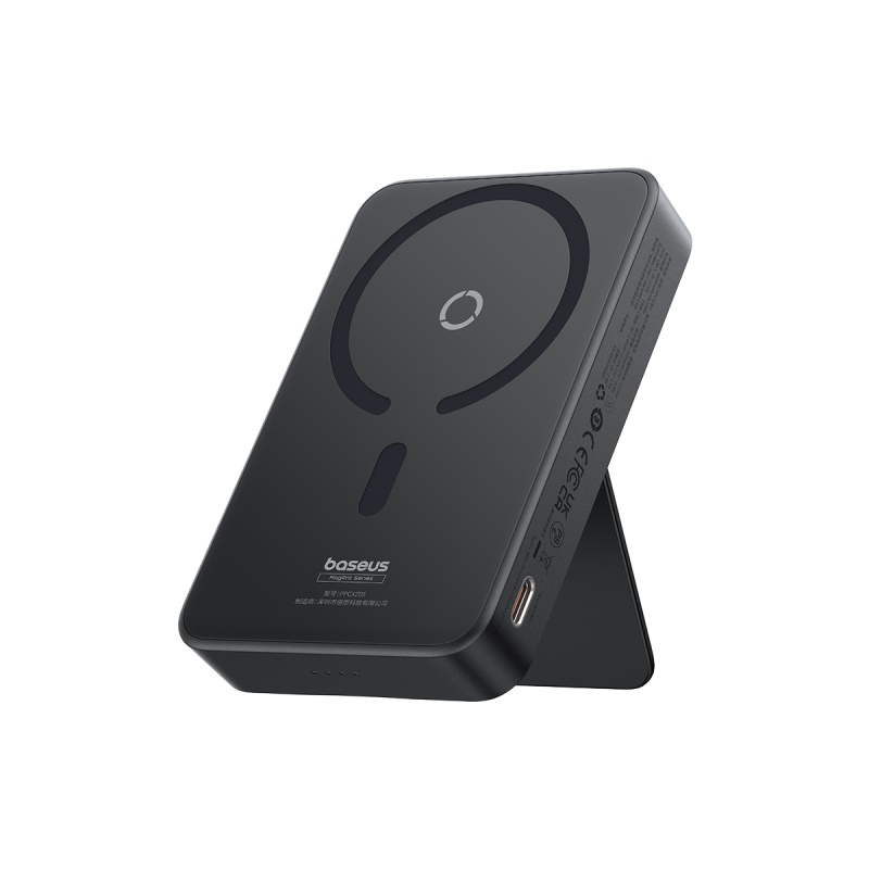 POWERBANK BASEUS MAGPRO 5000MAH CARGA RÁPIDA INALÁMBRICA PD 20W CON SOPORTE MAGNÉTICO - NEGRO - 1