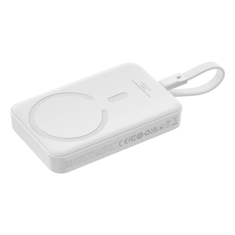 POWERBANK BASEUS MAGNÉTICO MINI CARGA RÁPIDA INALÁMBRICA 30W 10000MAH - TIPO C - BLANCO - 3