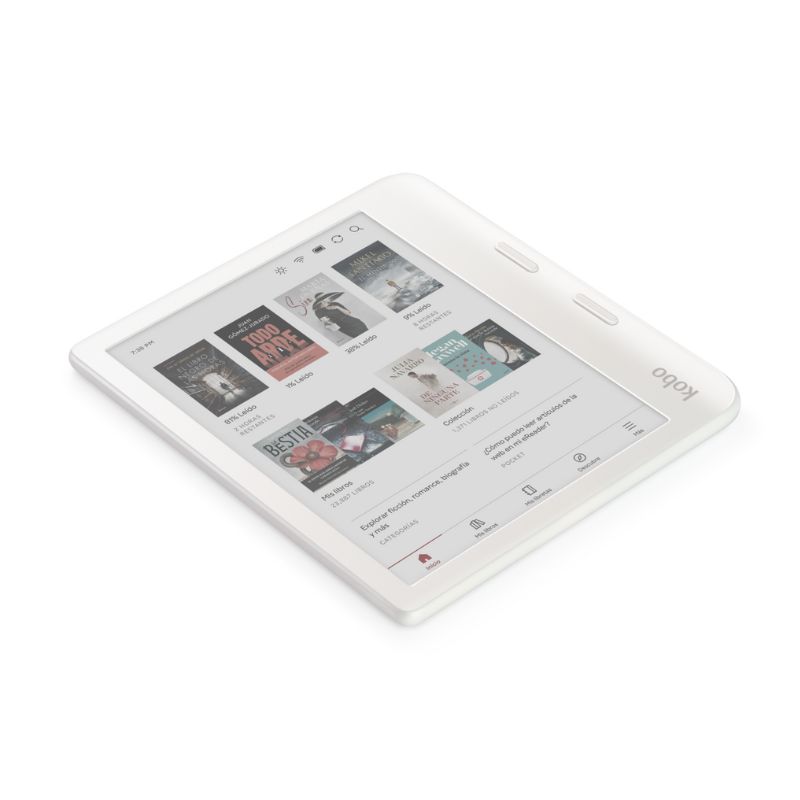 LECTOR E READER KOBO LIBRA COLOUR BLANCO CON FUNDA CLEAR CASE TRANSPARENTE - 3