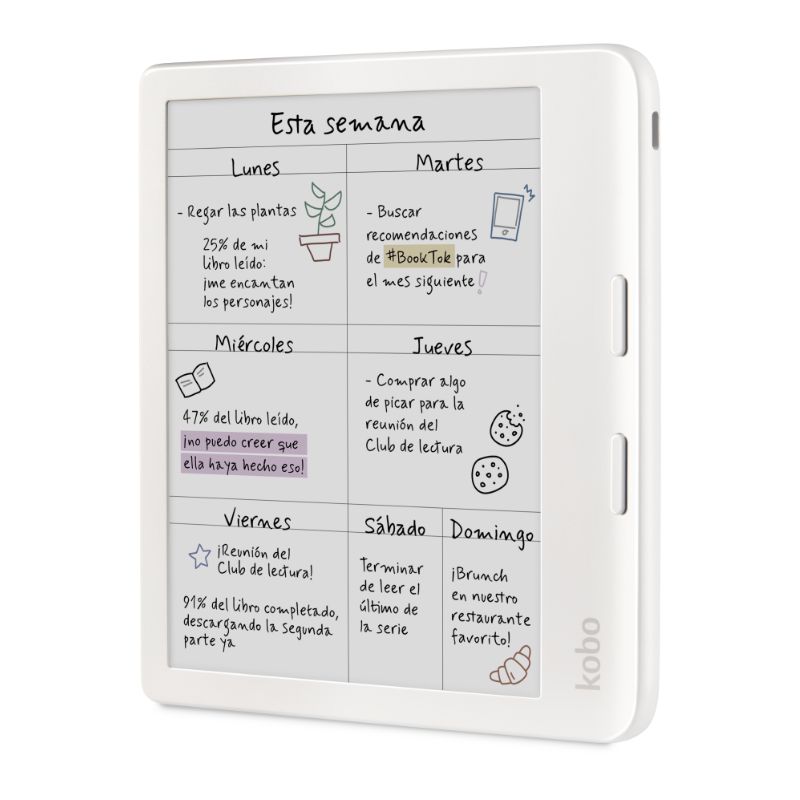 LECTOR E READER KOBO LIBRA COLOUR BLANCO CON FUNDA CLEAR CASE TRANSPARENTE - 5