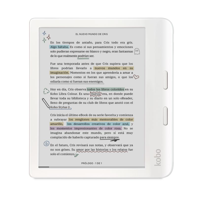 LECTOR E READER KOBO LIBRA COLOUR BLANCO CON FUNDA SLEEPCOVER NEGRO - 6