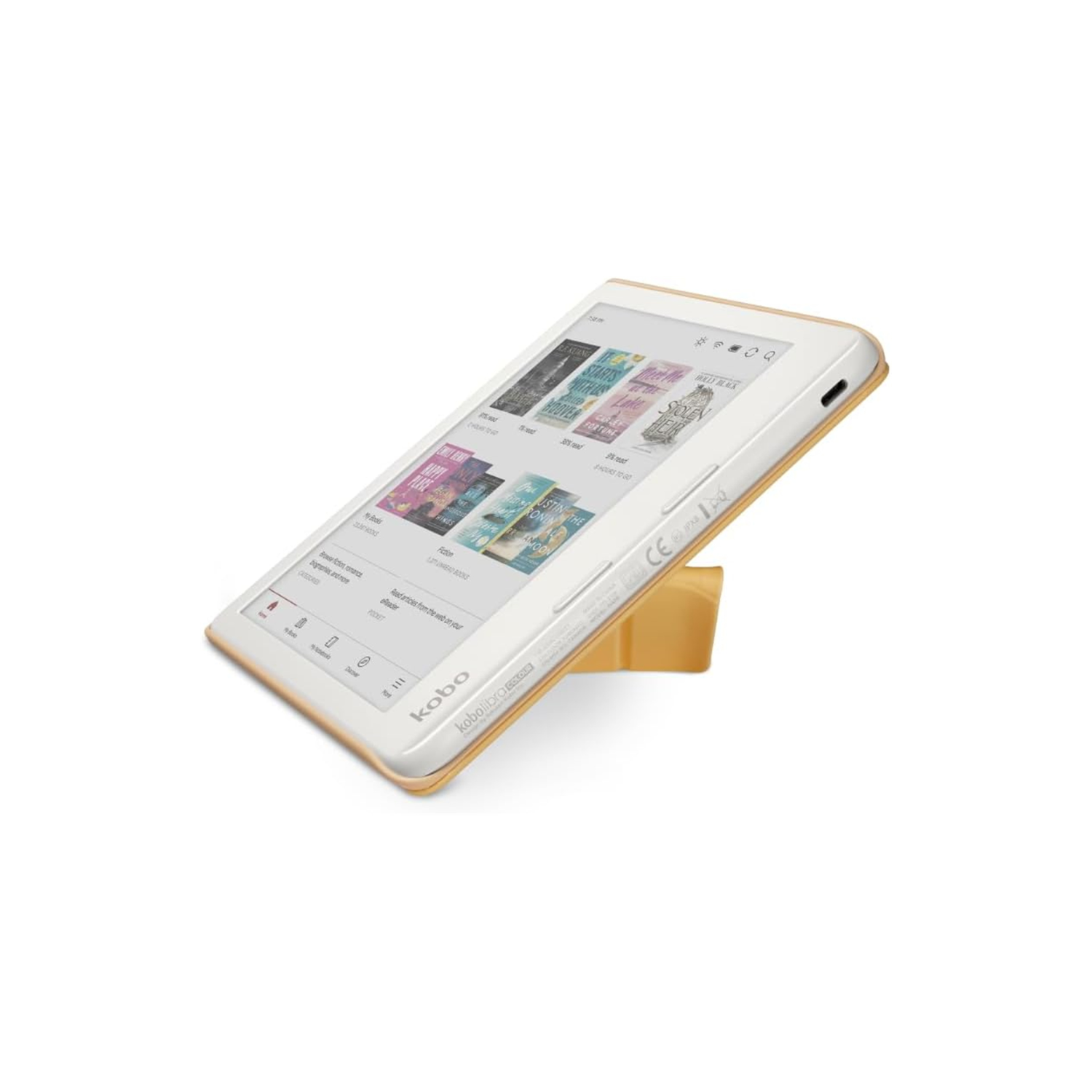 LECTOR E READER KOBO LIBRA COLOUR NEGRO CON FUNDA SLEEPCOVER AMARILLA - 6