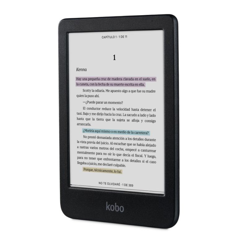 LECTOR E READER KOBO CLARA COLOUR NEGRO CON FUNDA SLEEPCOVER VERDE - 5