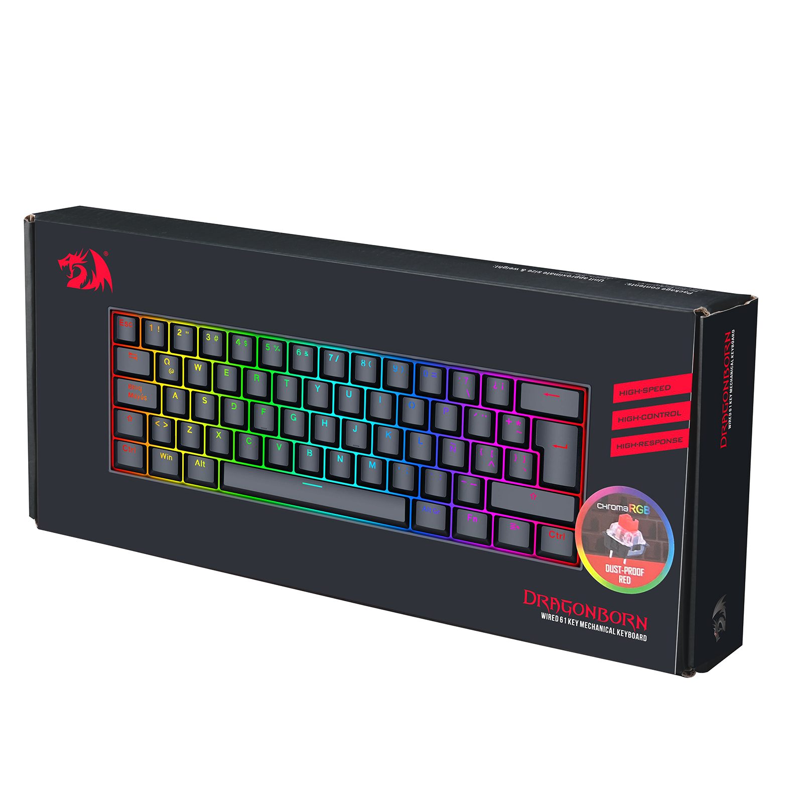 TECLADO GAMER REDRAGON DRAGONBORN K630 RGB SWITCH RED NEGRO - 9