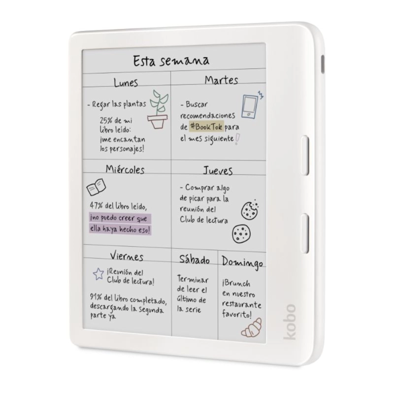 LECTOR E READER KOBO LIBRA COLOUR BLANCO CON FUNDA SLEEPCOVER BEIGE - 3