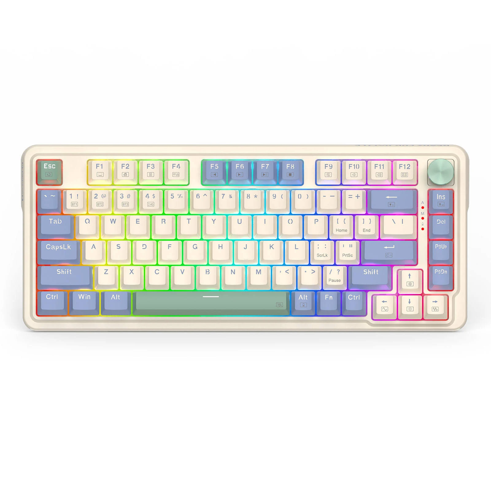 TECLADO GAMER REDRAGON UCAL PRO K673 RGB RED SWITCH BLANCO/CELESTE ESPAÑOL - 1