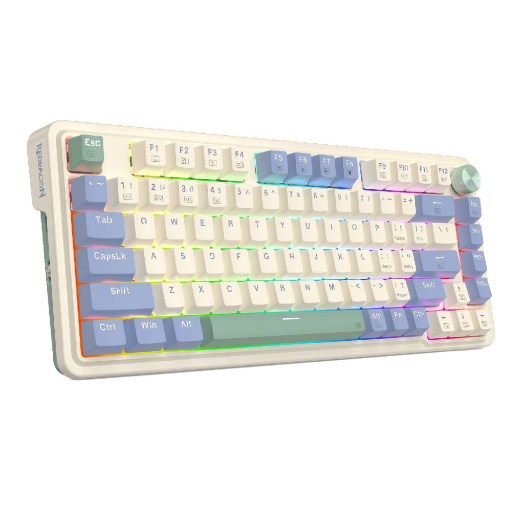 TECLADO GAMER REDRAGON UCAL PRO K673 RGB RED SWITCH BLANCO/CELESTE ESPAÑOL - 2