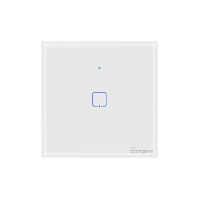 INTERRUPTOR DE PARED TÁCTIL WIFI SONOFF TX T1EU1C 1 CANAL BLANCO - 1