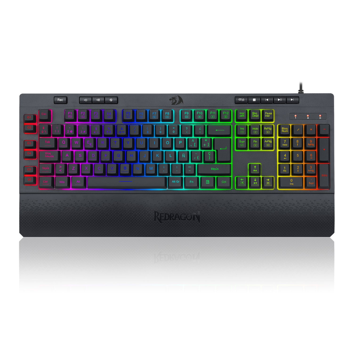 TECLADO GAMER REDRAGON SHIVA 512 RGB ESPAÑOL EN COLOR NEGRO - 1