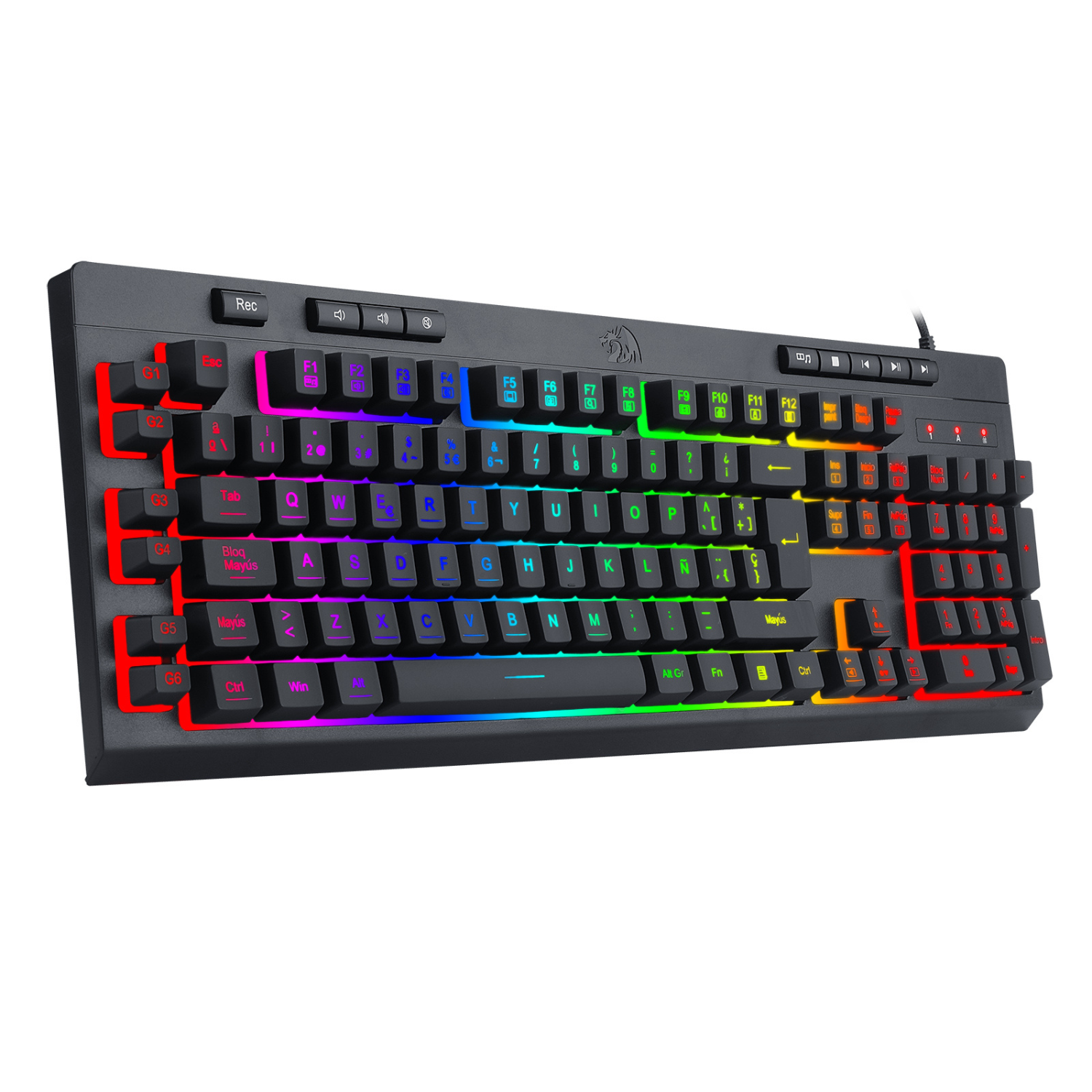 TECLADO GAMER REDRAGON SHIVA 512 RGB ESPAÑOL EN COLOR NEGRO - 3
