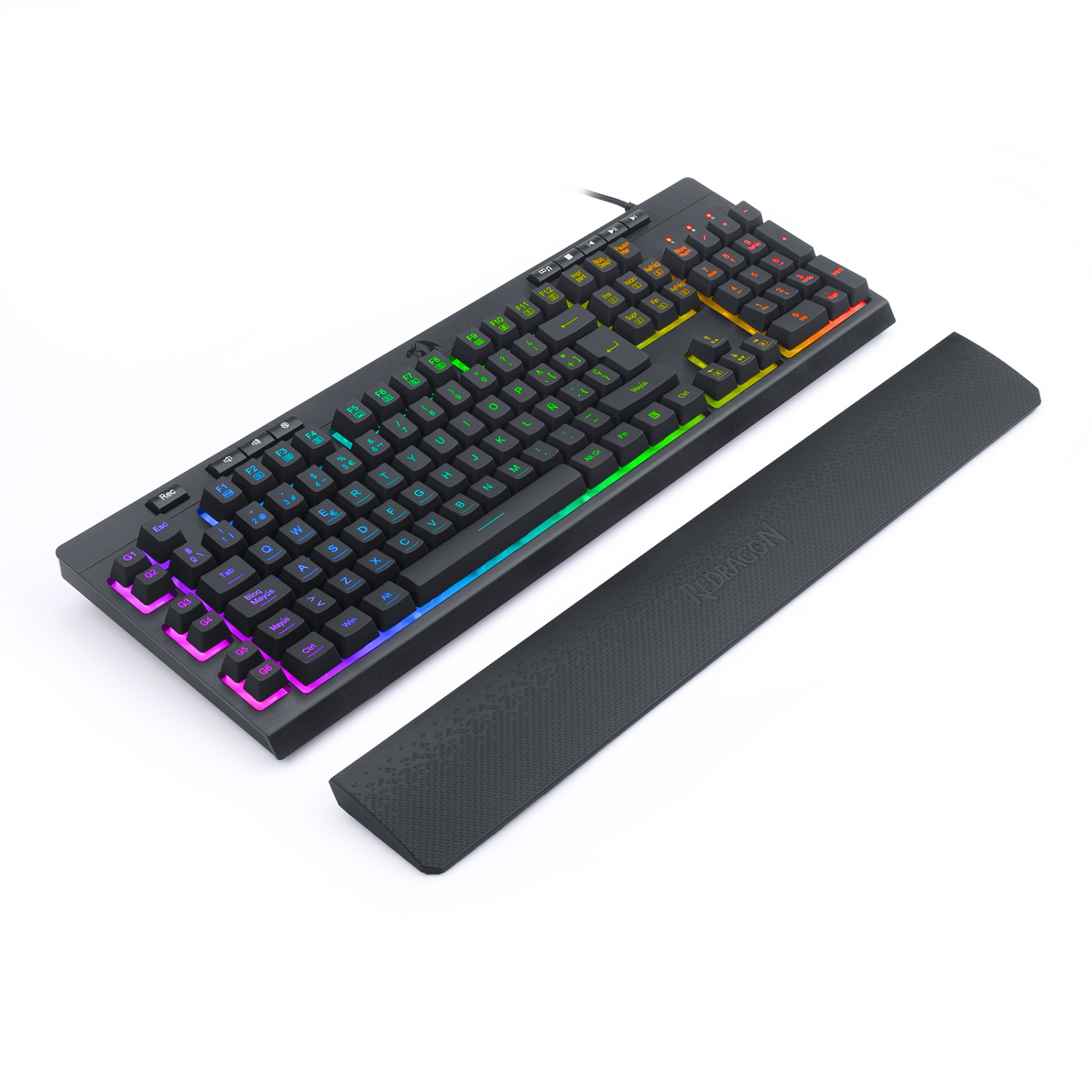 TECLADO GAMER REDRAGON SHIVA 512 RGB ESPAÑOL EN COLOR NEGRO - 4