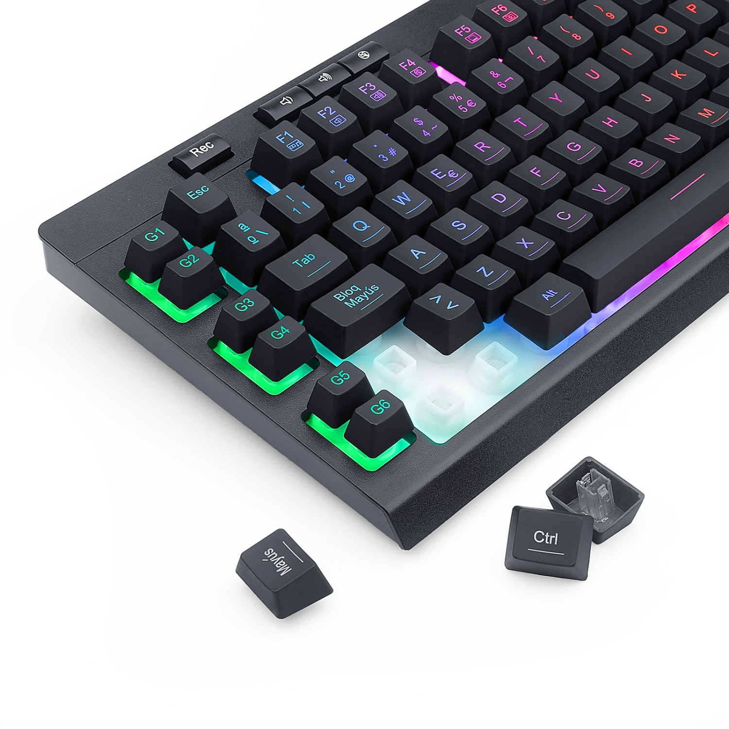 TECLADO GAMER REDRAGON SHIVA 512 RGB ESPAÑOL EN COLOR NEGRO - 6