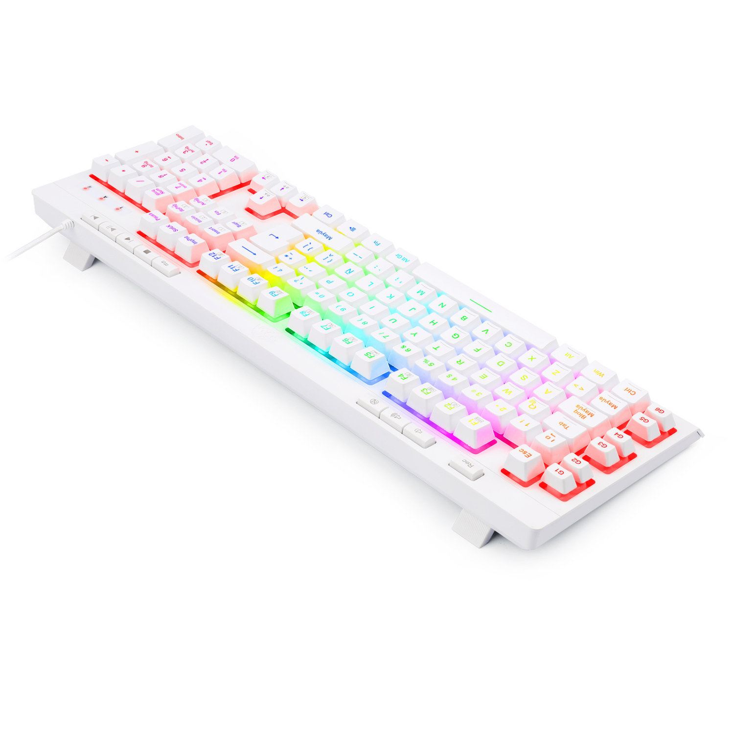 TECLADO GAMER REDRAGON SHIVA 512 RGB ESPAÑOL EN COLOR BLANCO - 6