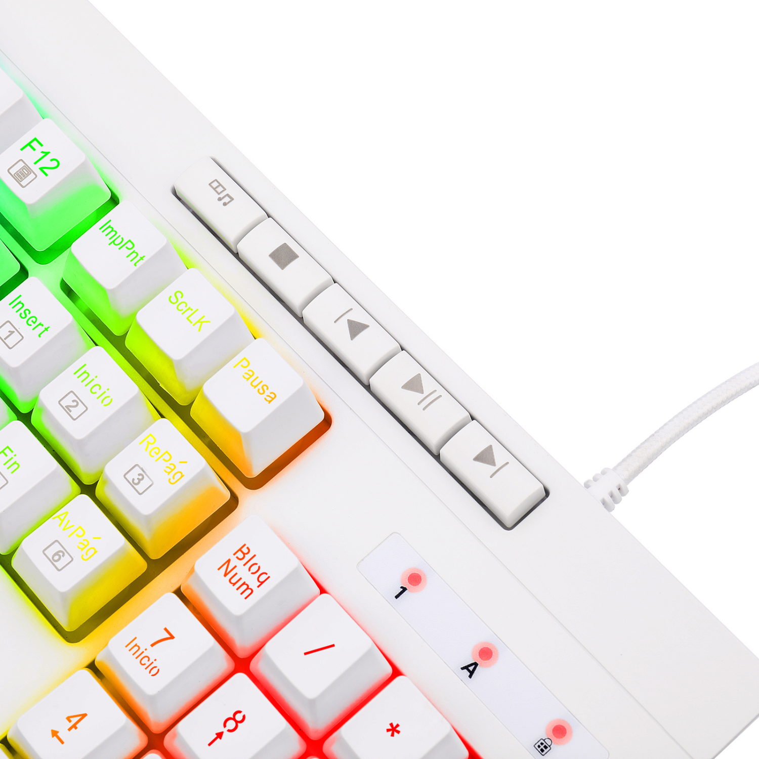 TECLADO GAMER REDRAGON SHIVA 512 RGB ESPAÑOL EN COLOR BLANCO - 8
