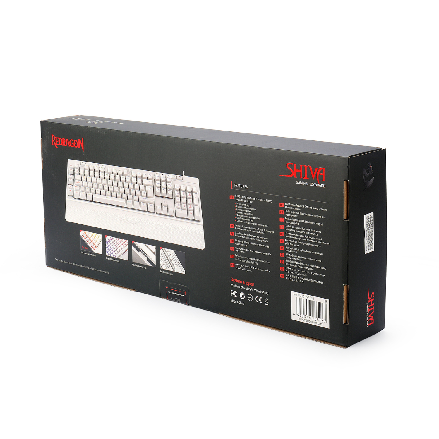 TECLADO GAMER REDRAGON SHIVA 512 RGB ESPAÑOL EN COLOR BLANCO - 9