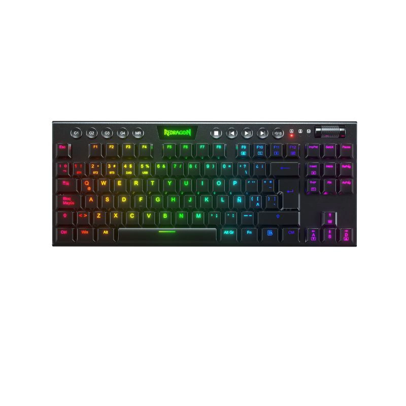 TECLADO MECÁNICO REDRAGON HORUS K621 RGB SP TKL WIFI EN COLOR NEGRO - 1